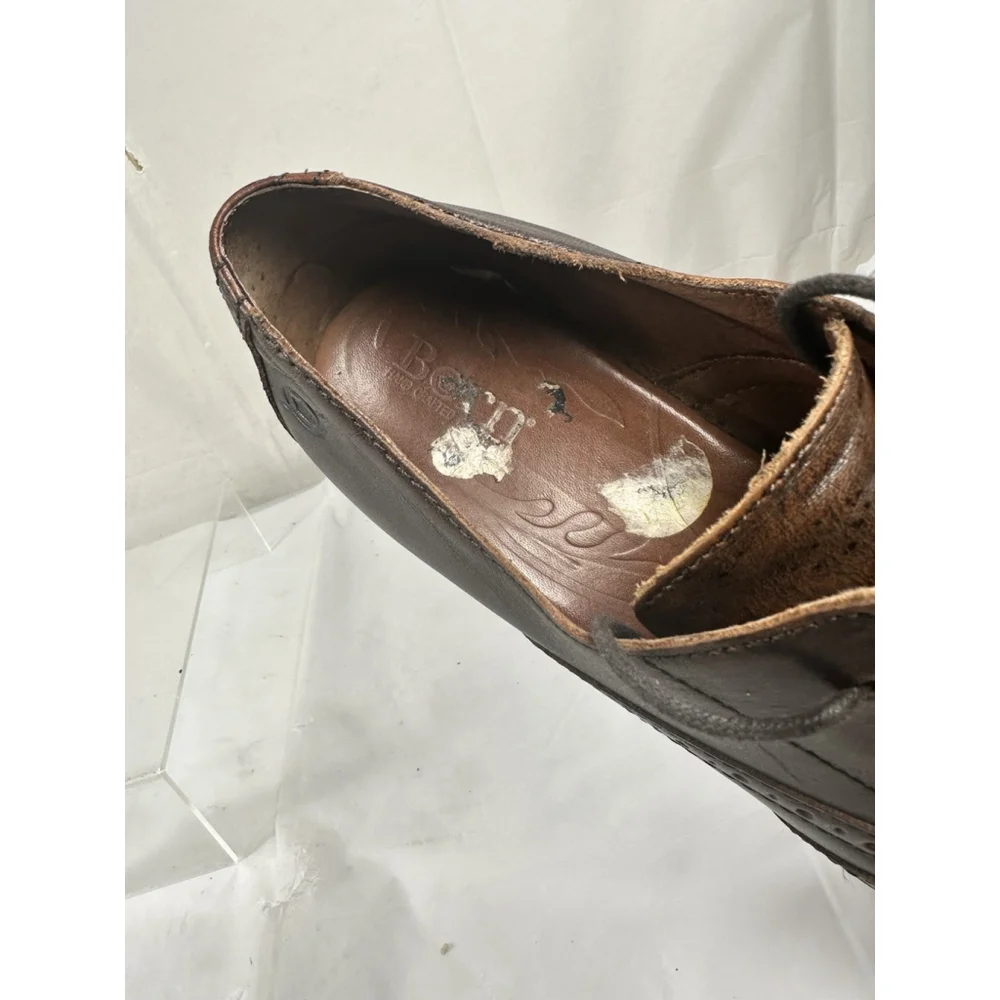 BORN Size 9 Leather Wingtip Naleigh Heeled Oxford Shoes EU 40.5 - Picture 4 of 15